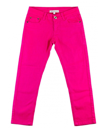 Jeans slim fille fushia